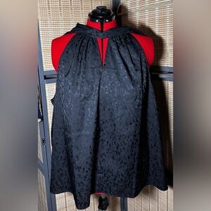 Worthington Black Jacquard Sleeveless Blouse